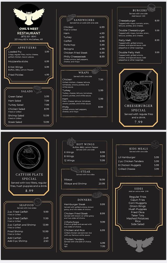 The Owls Nest Menu image 3